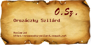 Orszáczky Szilárd névjegykártya