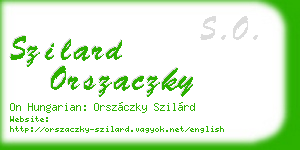 szilard orszaczky business card