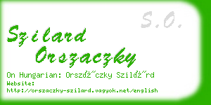 szilard orszaczky business card